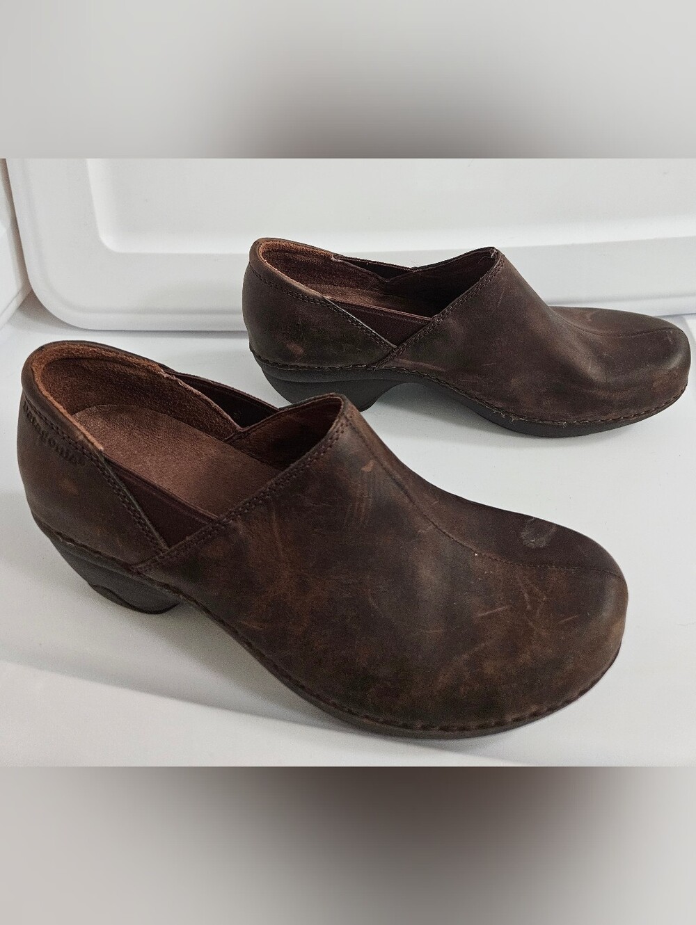 Patagonia Womens Dark Brown Leather Mule Clogs Sz 8
